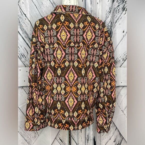 Savanna Jane Across the Desert Corduroy Aztec Jacket Cropped Size L - Picture 6 of 9